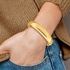 14k 9/16 Oversize High Polished 14.5mm Hinged Oval Bangle Bracelet