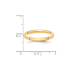 14k Yellow Gold 2.5mm Half Round Wedding Band