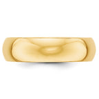 14k Yellow Gold 6mm Half-Round Wedding Band