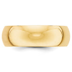 14k Yellow Gold 7mm Half-Round Wedding Band