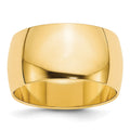 14k Yellow Gold 10mm Half-Round Wedding Band