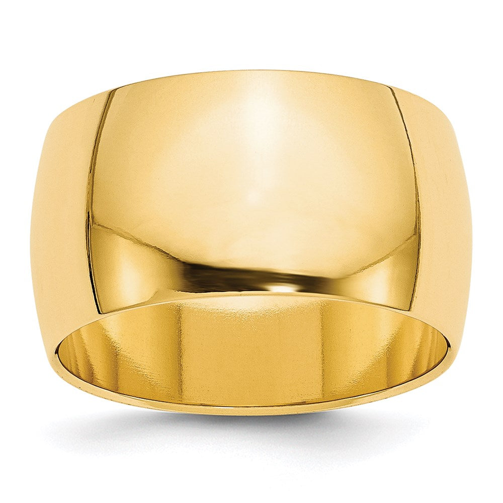 14k Yellow Gold 12mm Half Round Wedding Band