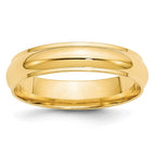 14k Yellow Gold 5mm Half Round with Edge Wedding Band