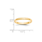 14k Yellow Gold 2.5mm Lightweight Half Round Wedding Band