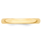 14k Yellow Gold 3mm Lightweight Half Round Wedding Band