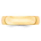 14k Yellow Gold 5mm Lightweight Half Round Wedding Band