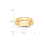 14k Yellow Gold 5mm Lightweight Half Round Wedding Band