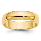14k Yellow Gold 5mm Lightweight Half Round Wedding Band