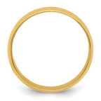 14k Yellow Gold 7mm Lightweight Half Round Wedding Band