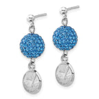 Sterling Silver NHL New York Islanders Blue Crystal Dangle Earrings
