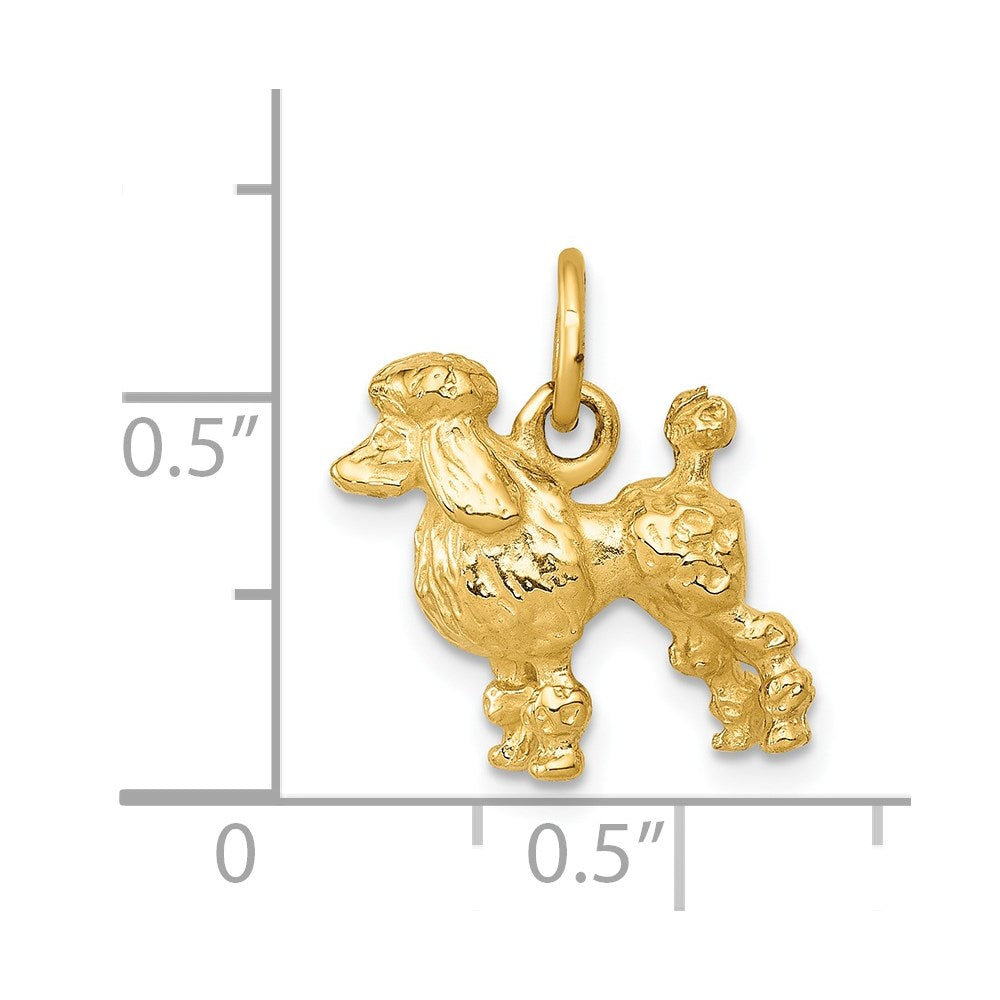 14k Solid 3-D Poodle Dog Charm