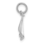 14K White Gold Solid Polished 3-D Sailboat Charm