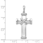 14k White Gold Center -X- Latin Cross Pendant