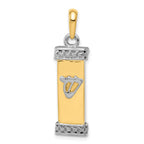 14K Two-Tone 3-D Mezuzah with Shin Pendant