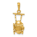 14k 3-D Baby Carriage Charm
