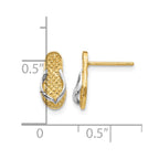 14K and White Rhodium Flip-Flop Post Earrings