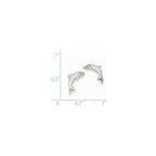 14k White Gold Dolphin Post Earrings