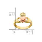 14k Two-tone Claddagh Baby / Childs Ring