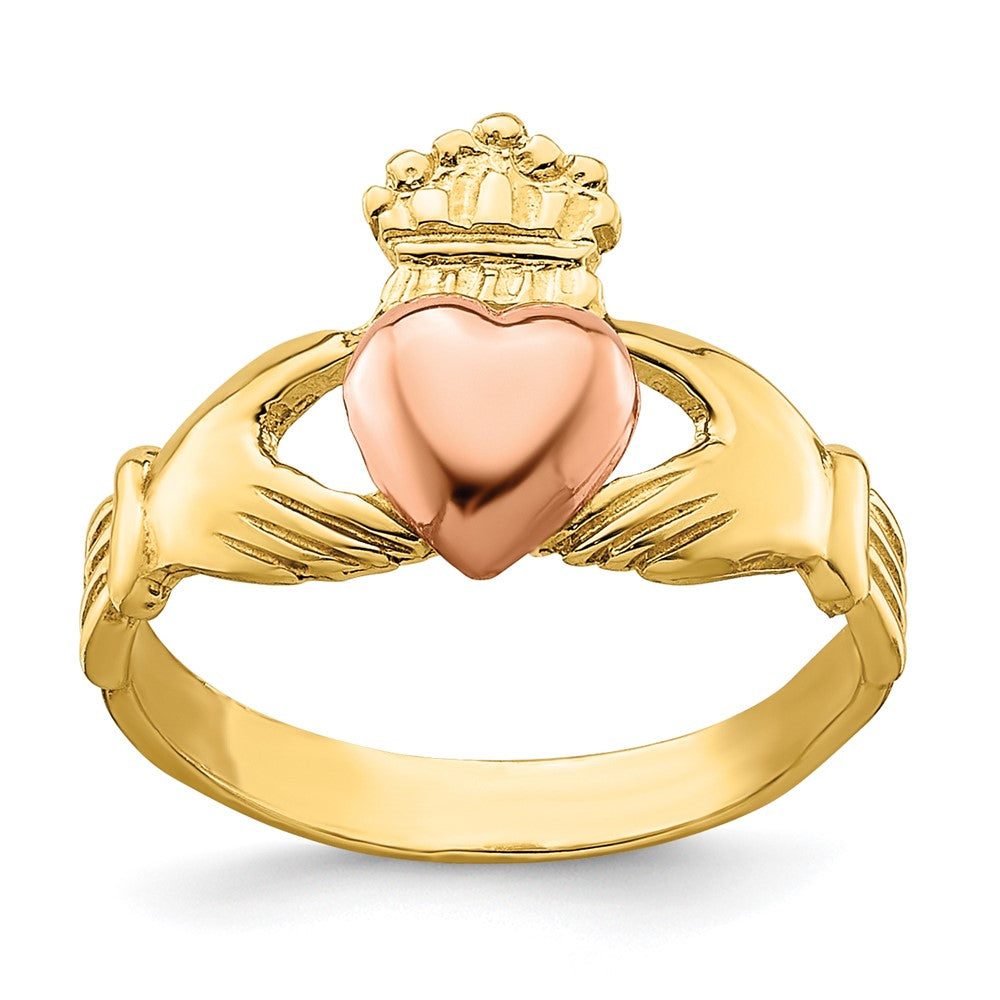 14k Two-tone Claddagh Baby / Childs Ring