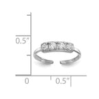 14k White Gold CZ Toe Ring