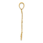 14k and White Rhodium Diamond-cut Filigree Pendant