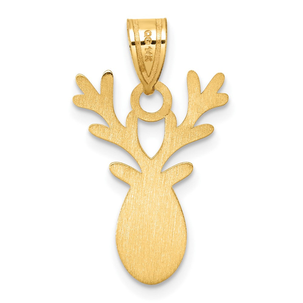 14k Enameled Red-Nosed Reindeer Charm
