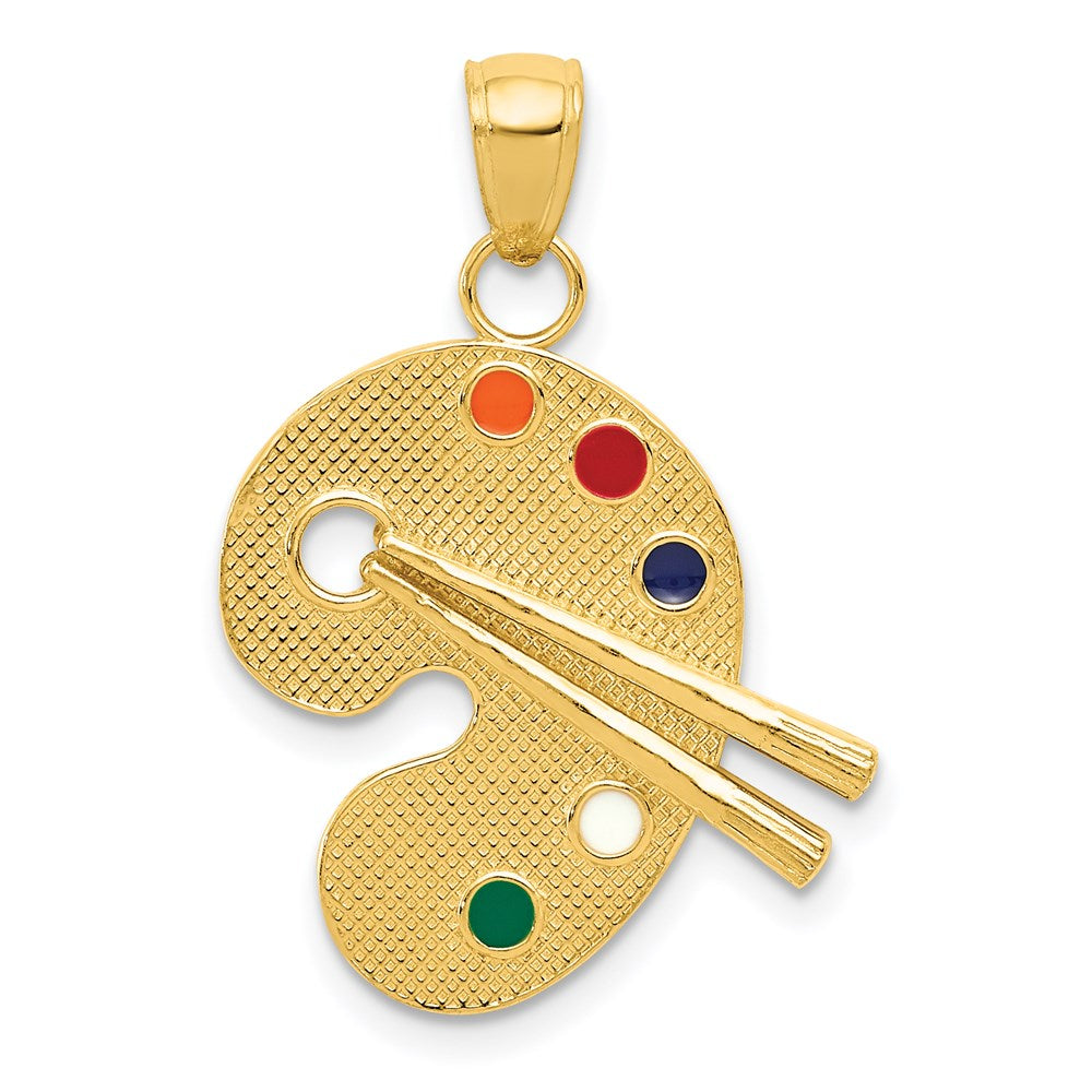 14k Multi-color Enameled Artist Palette Charm