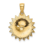 14k Enameled White Daisy Flower Pendant