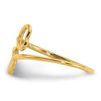 14k Double Heart Toe Ring