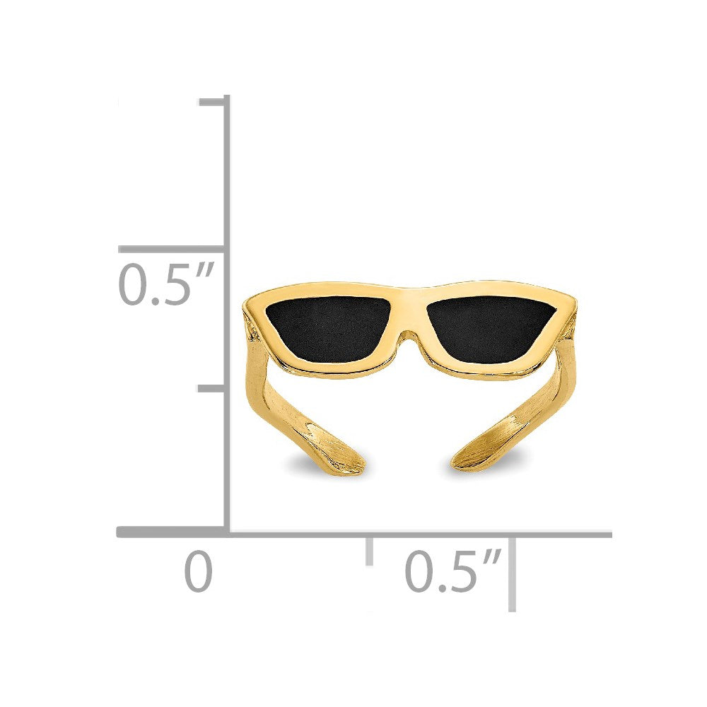 14k Black Enameled Sunglasses Toe Ring