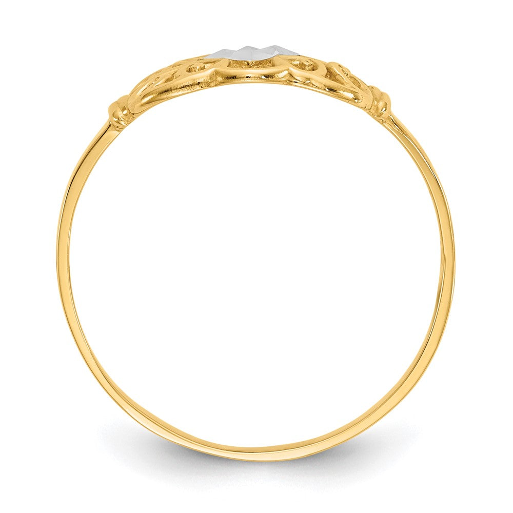 14K and White Rhodium Filigree Ring