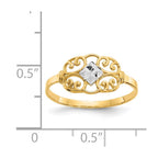 14K and White Rhodium Filigree Ring