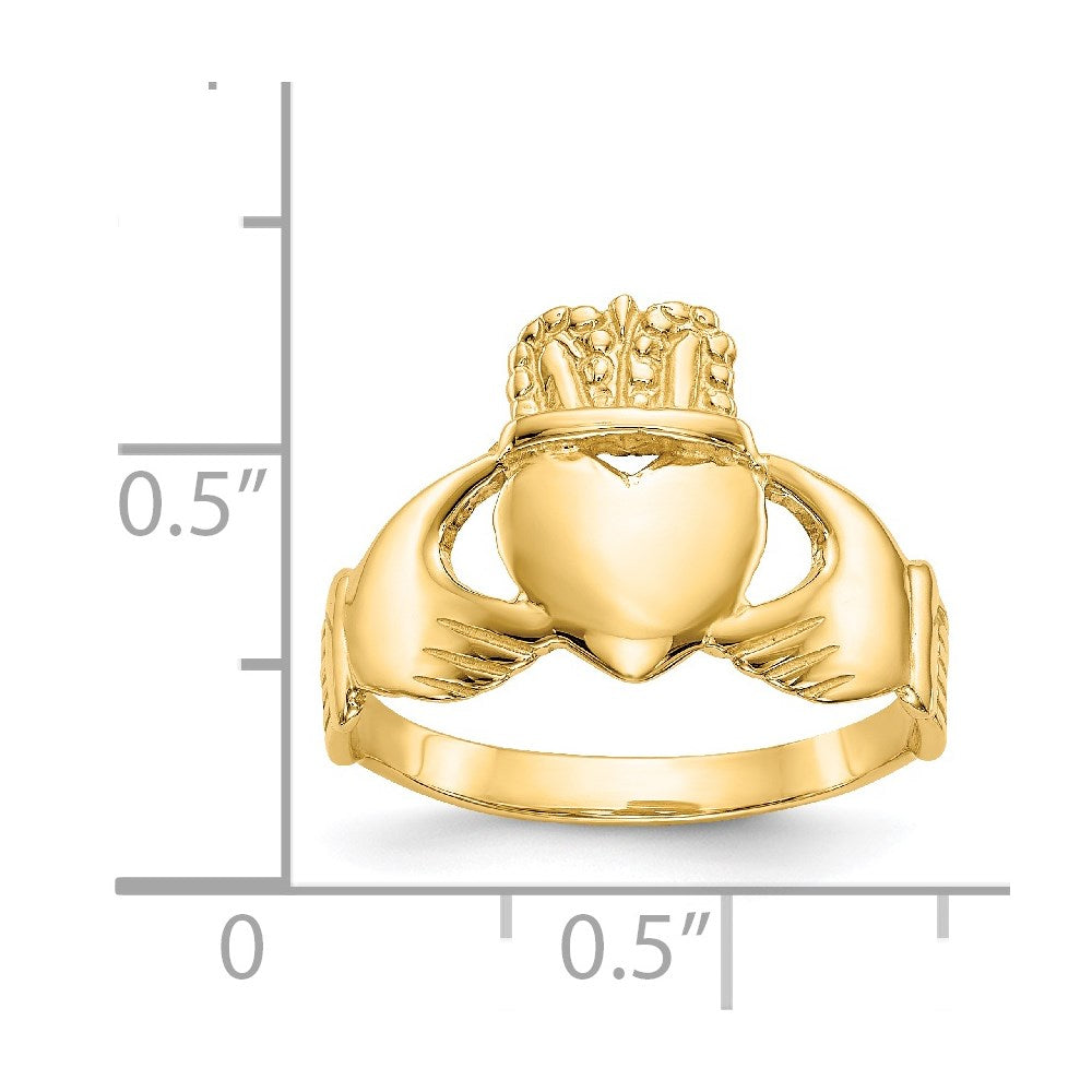 14k Ladies Polished Claddagh Ring