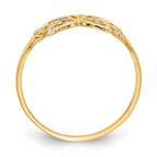 14k and White Rhodium Diamond-cut Butterfly Ring
