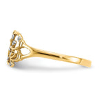 14k and White Rhodium Diamond-cut Butterfly Ring