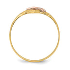 14K Yellow and Rose Gold with White Rhodium Dolphin In Heart Ring