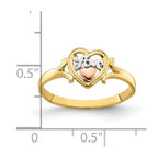 14k Yellow and Rose Gold with White Rhodium LOVE Heart Ring