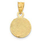 14k White Enameled Baseball Pendant