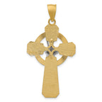 14k Two-tone and White Rhodium St. Patrick Celtic Cross Pendant