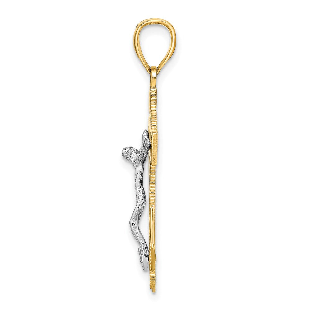 14k Two-tone Mariners Crucifix Pendant