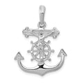 14k White Gold Mariners Crucifix Pendant