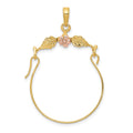 14k Two-tone Leaves with Flower Charm Holder Pendant