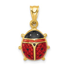 14k Red and Black Enameled Ladybug Charm