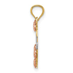 14k Two-tone with White Rhodium MOM Heart Pendant