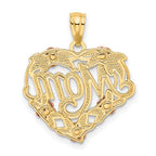 14k Two-tone with White Rhodium MOM Heart Pendant