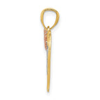 14k Two-tone with White Rhodium MOM with Butterfly Heart Pendant
