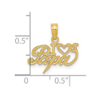 14k I Heart PAPA Charm