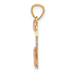 14k Two-tone with White Rhodium SISTER Heart Pendant