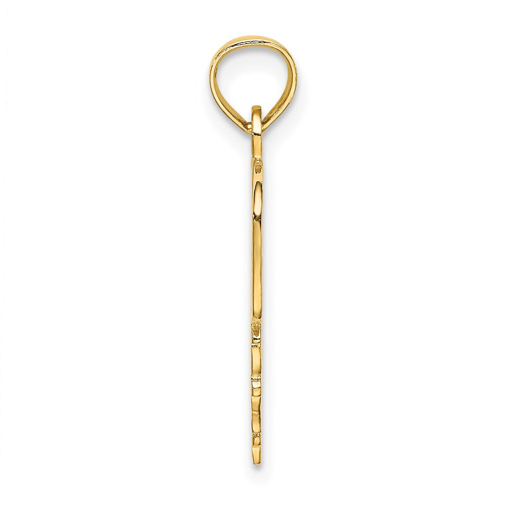 14k DADDYS GIRL Heart with Banner Pendant