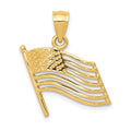 14K Cut-out American Flag Pendant